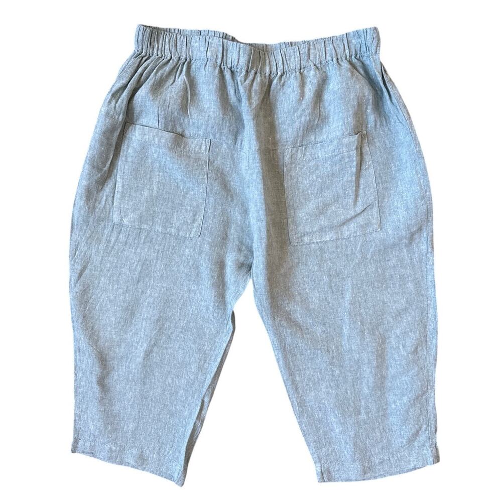 Man in the Studio Casual Linen Pants in Green Blue Size XXL
